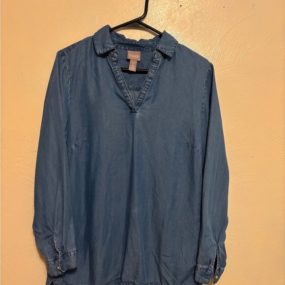 Chico's Tops - Chico's Dark Blue Denim Shirt